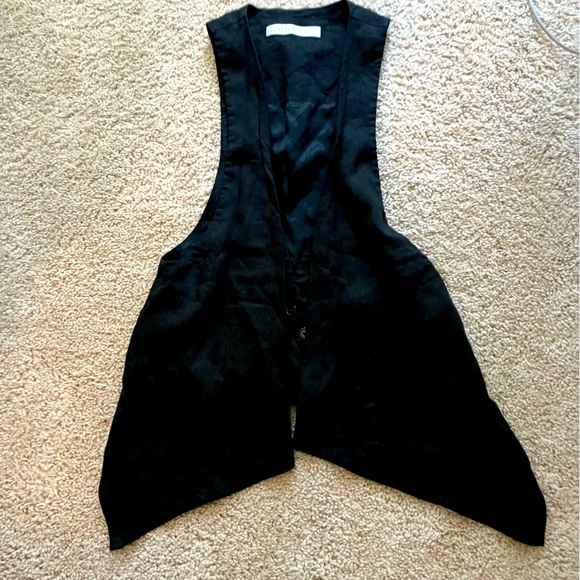 SEXY Zara Basic black double open vest size 6 - Picture 3 of 12
